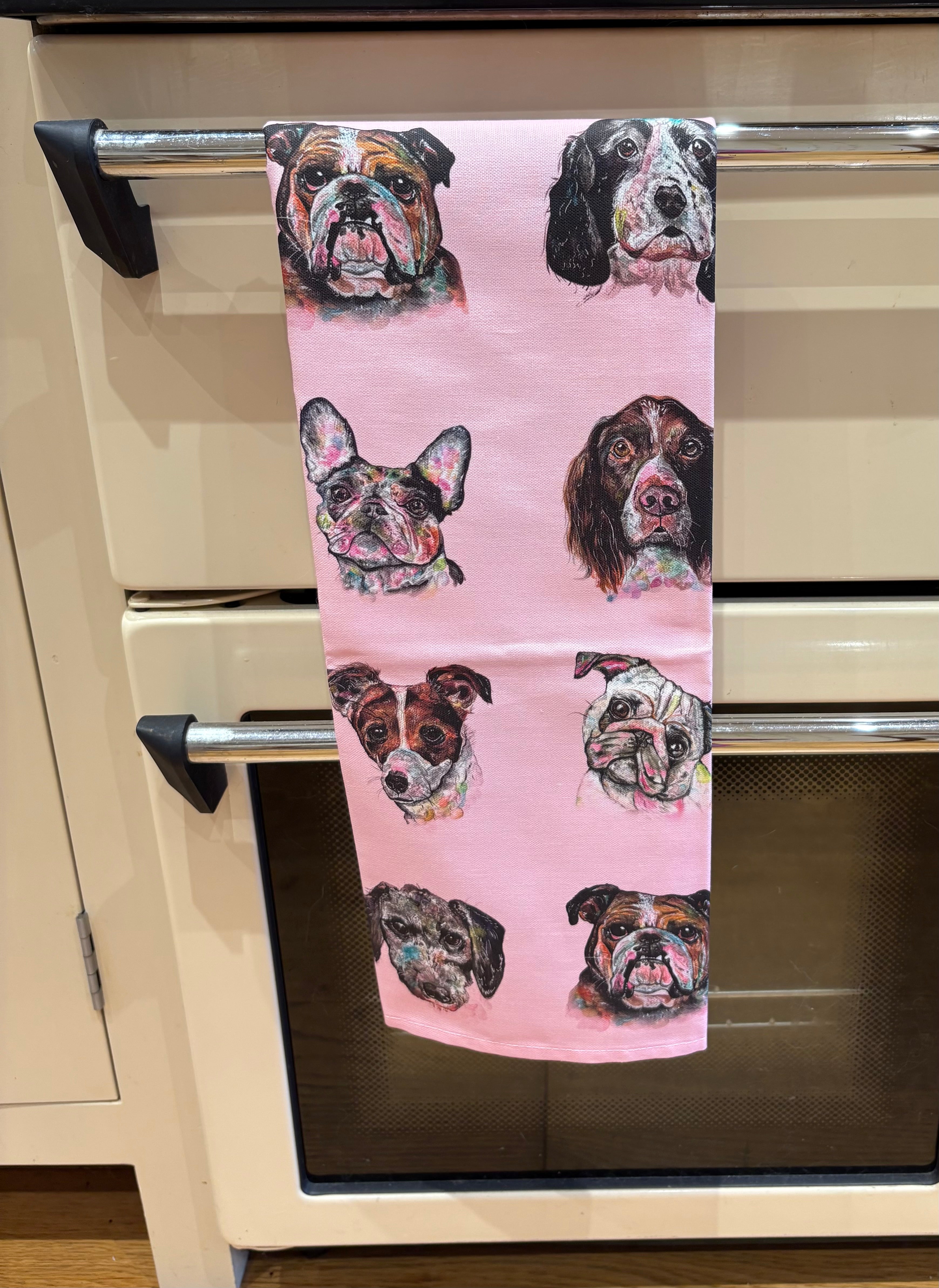 Dog Print Tea Towel