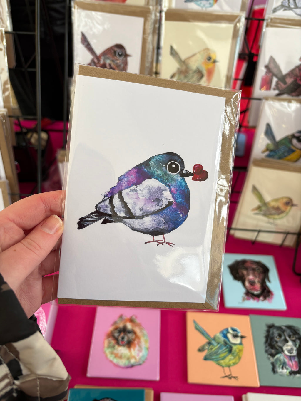 Pigeon & heart Greeting Card