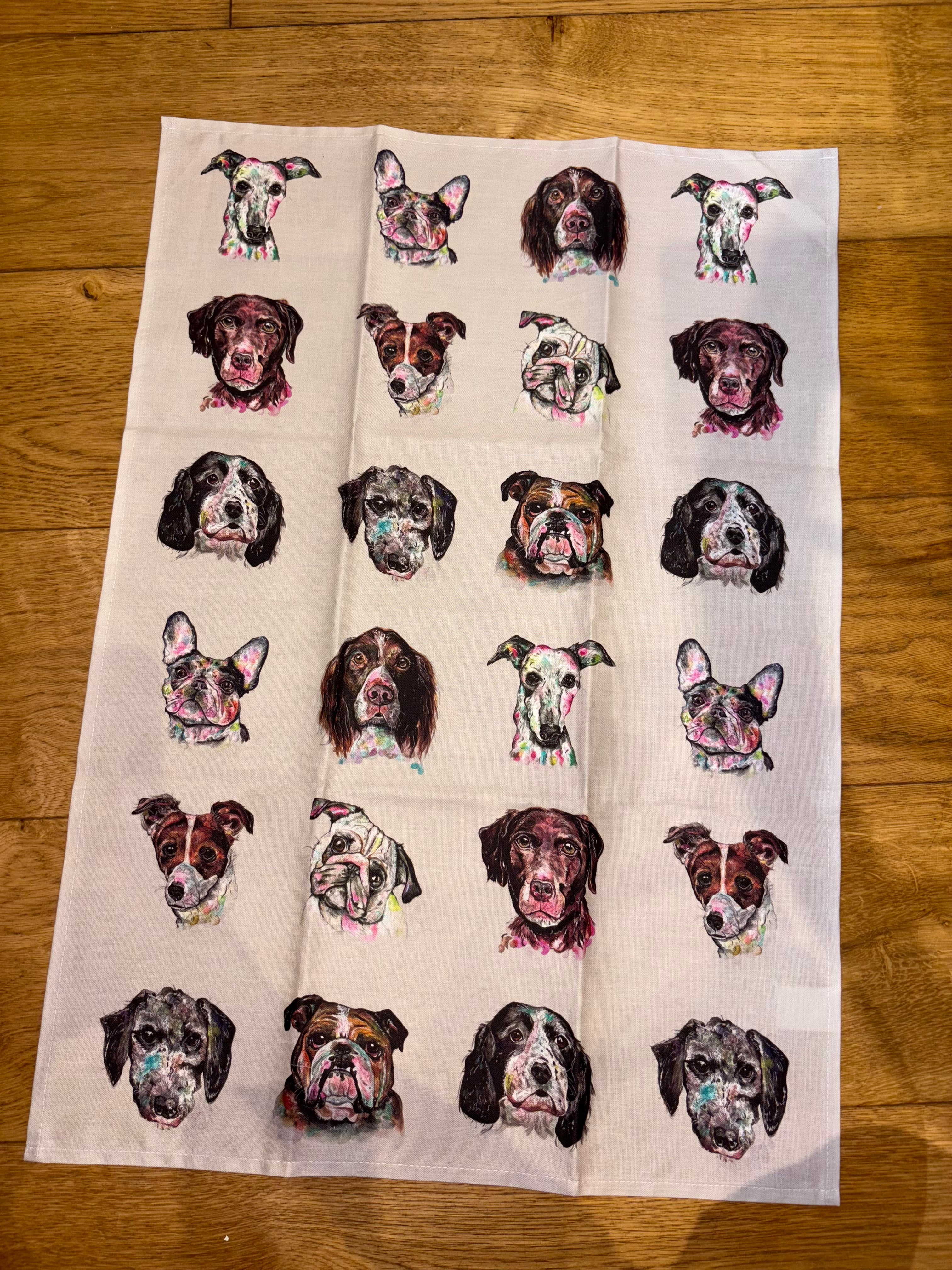 Dog Print Tea Towel