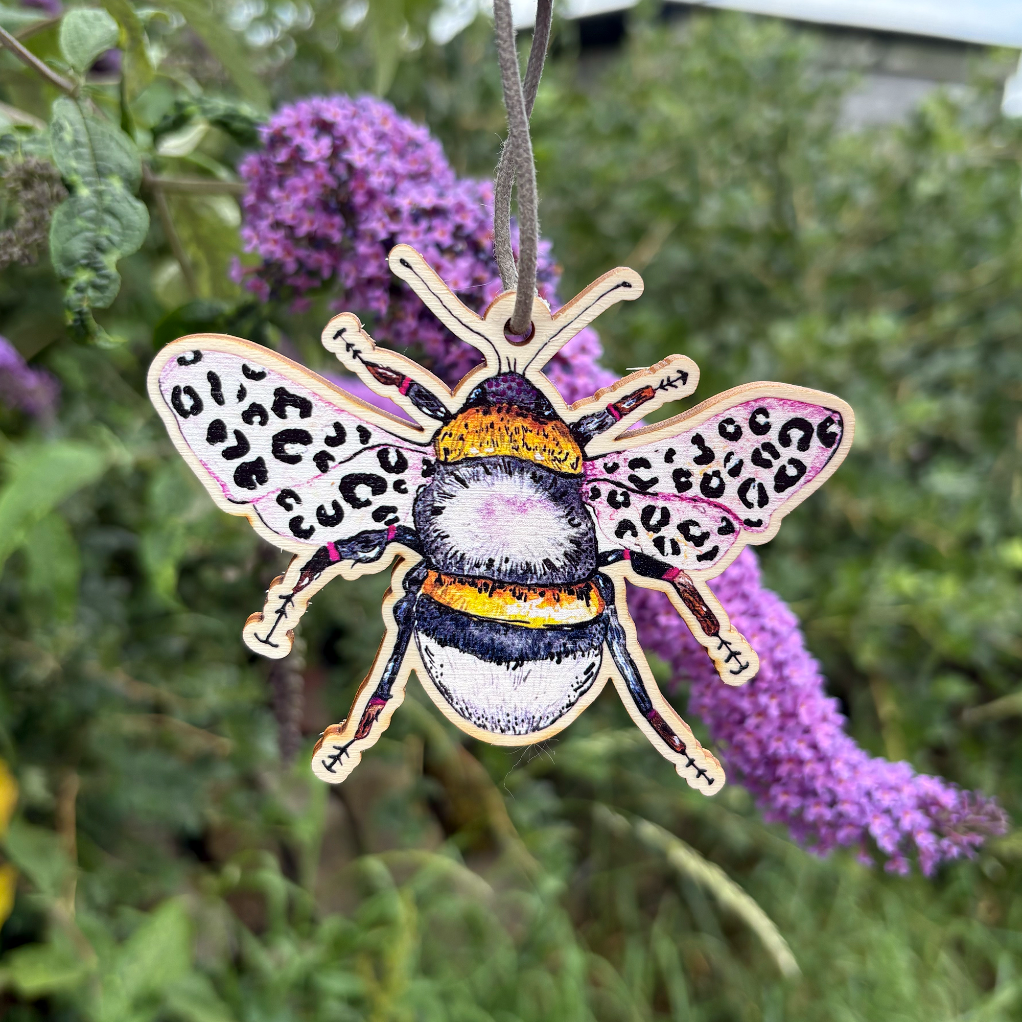 Leopard Print Bee Hanging Decoration
