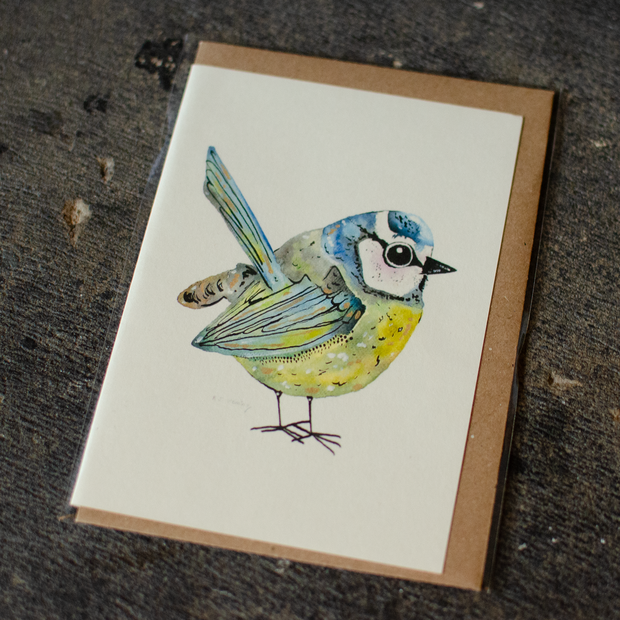 Blue Tit Greeting Card
