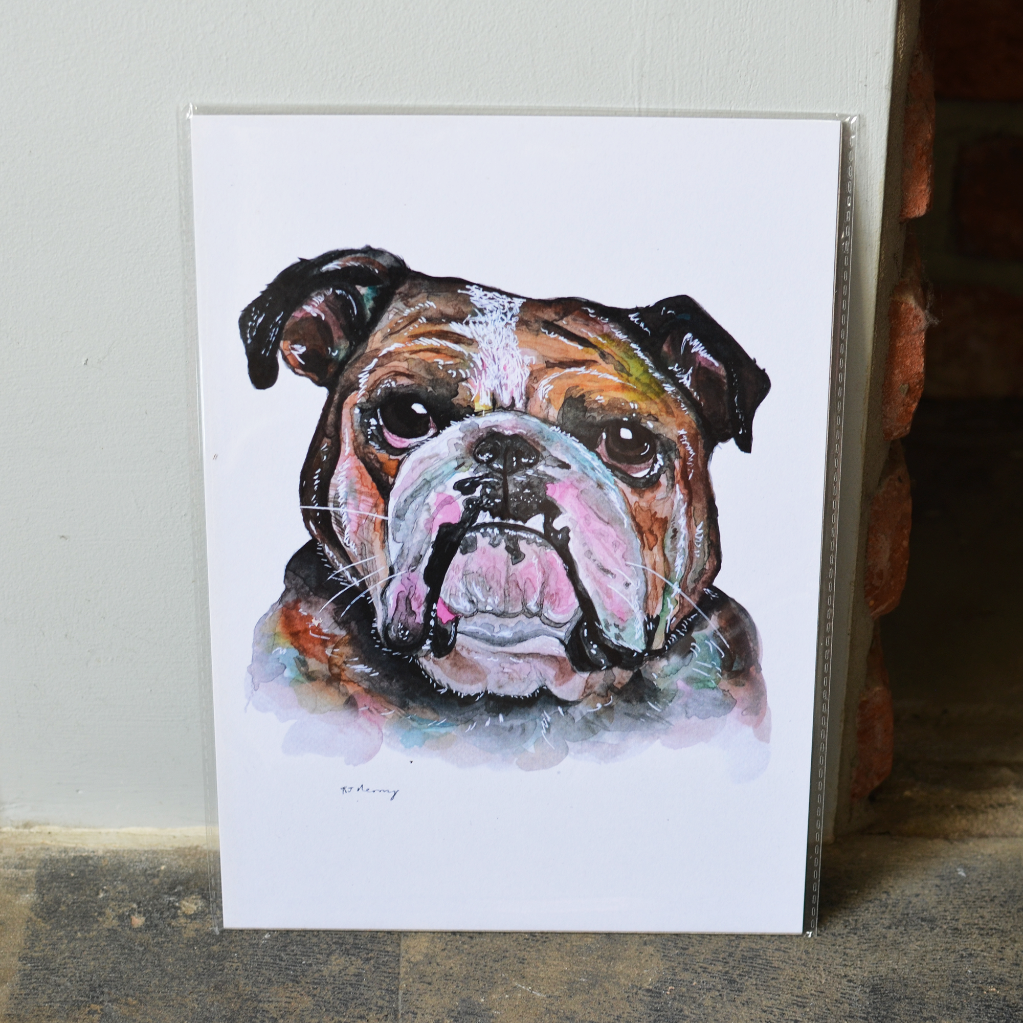 English Bulldog A4 Print
