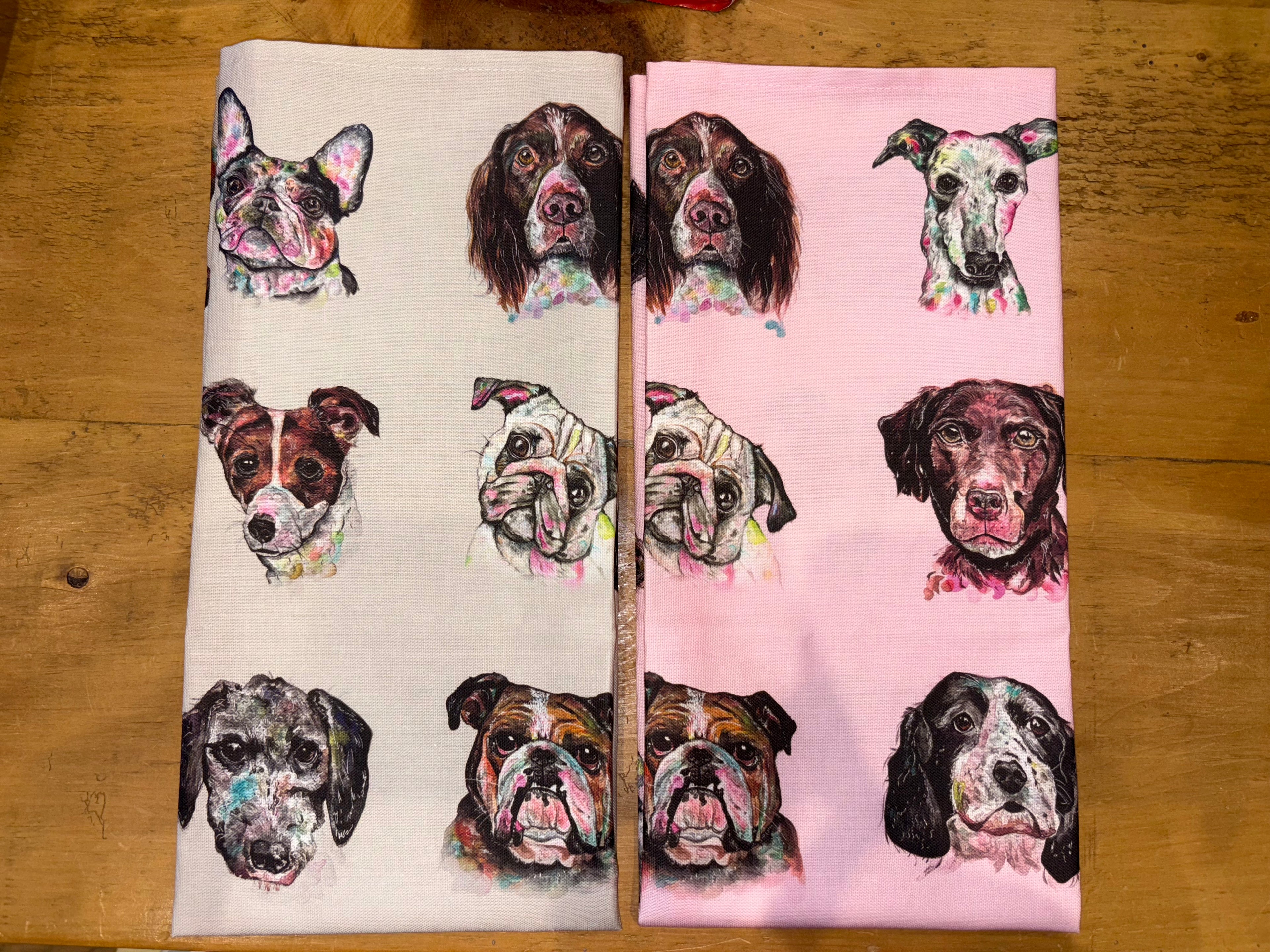 Dog Print Tea Towel