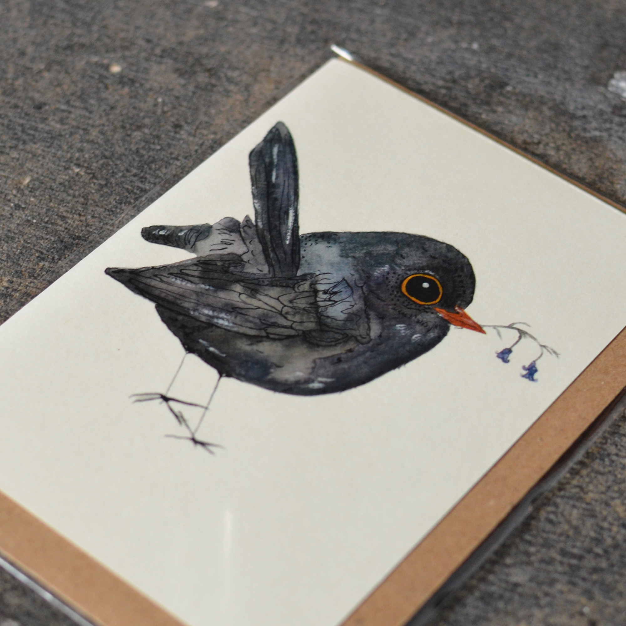 Black Bird Greeting Card