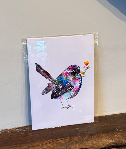 A5 Galaxy Wren Print ~ Light purple