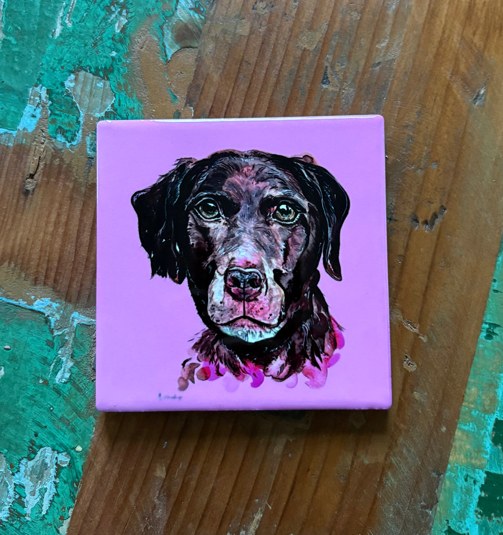 Labrador Coaster - Hot Pink