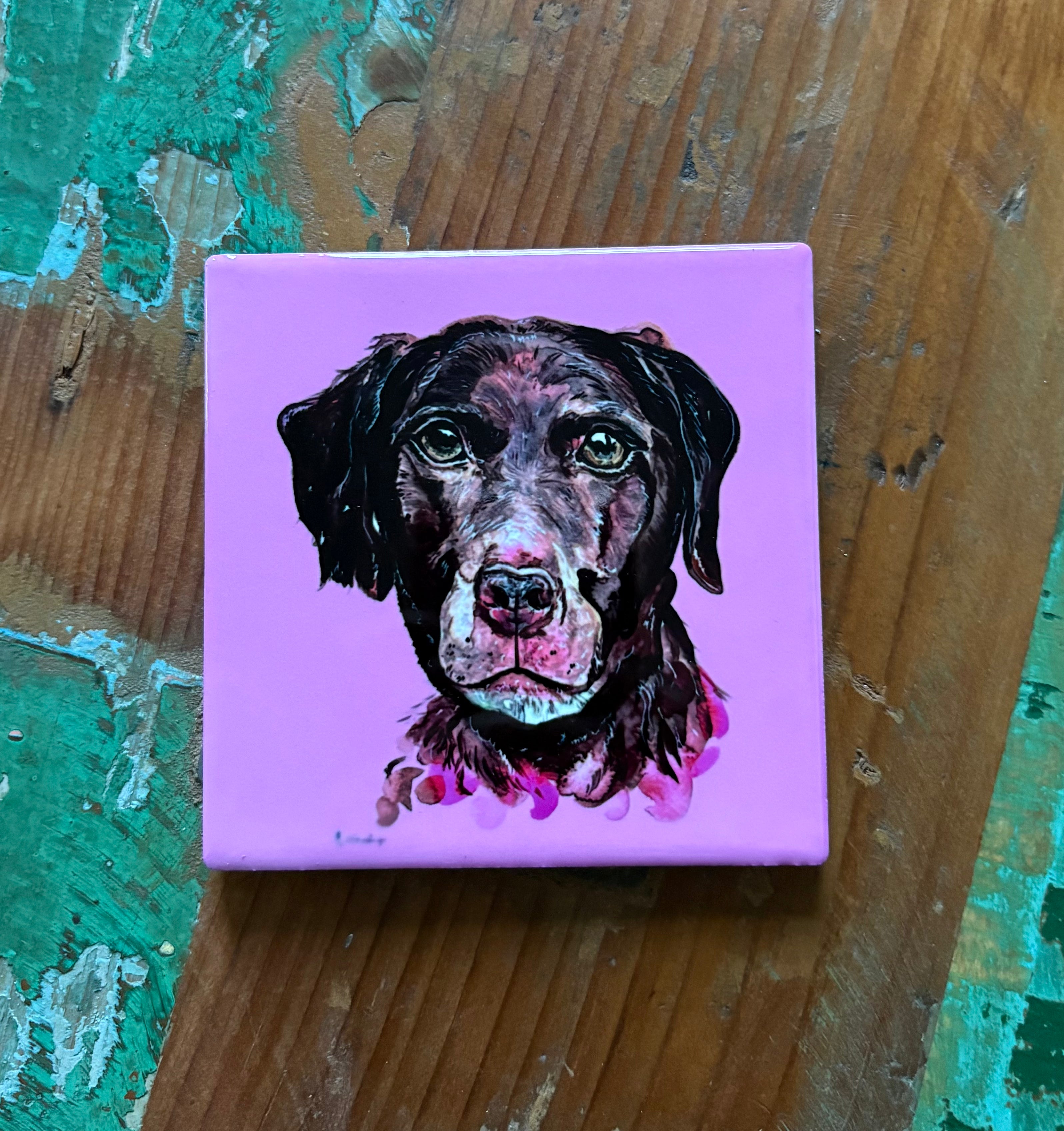 Labrador Coaster - Hot Pink