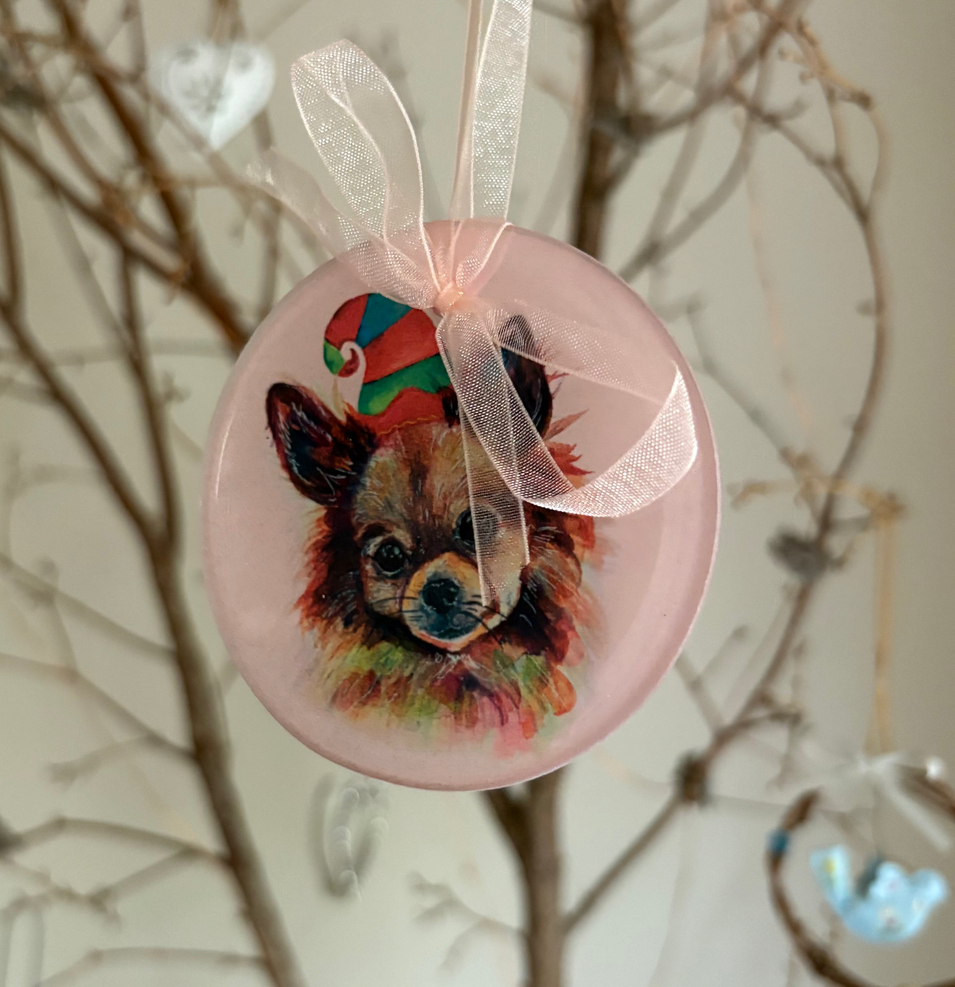 Pomeranian Christmas hanging decoration