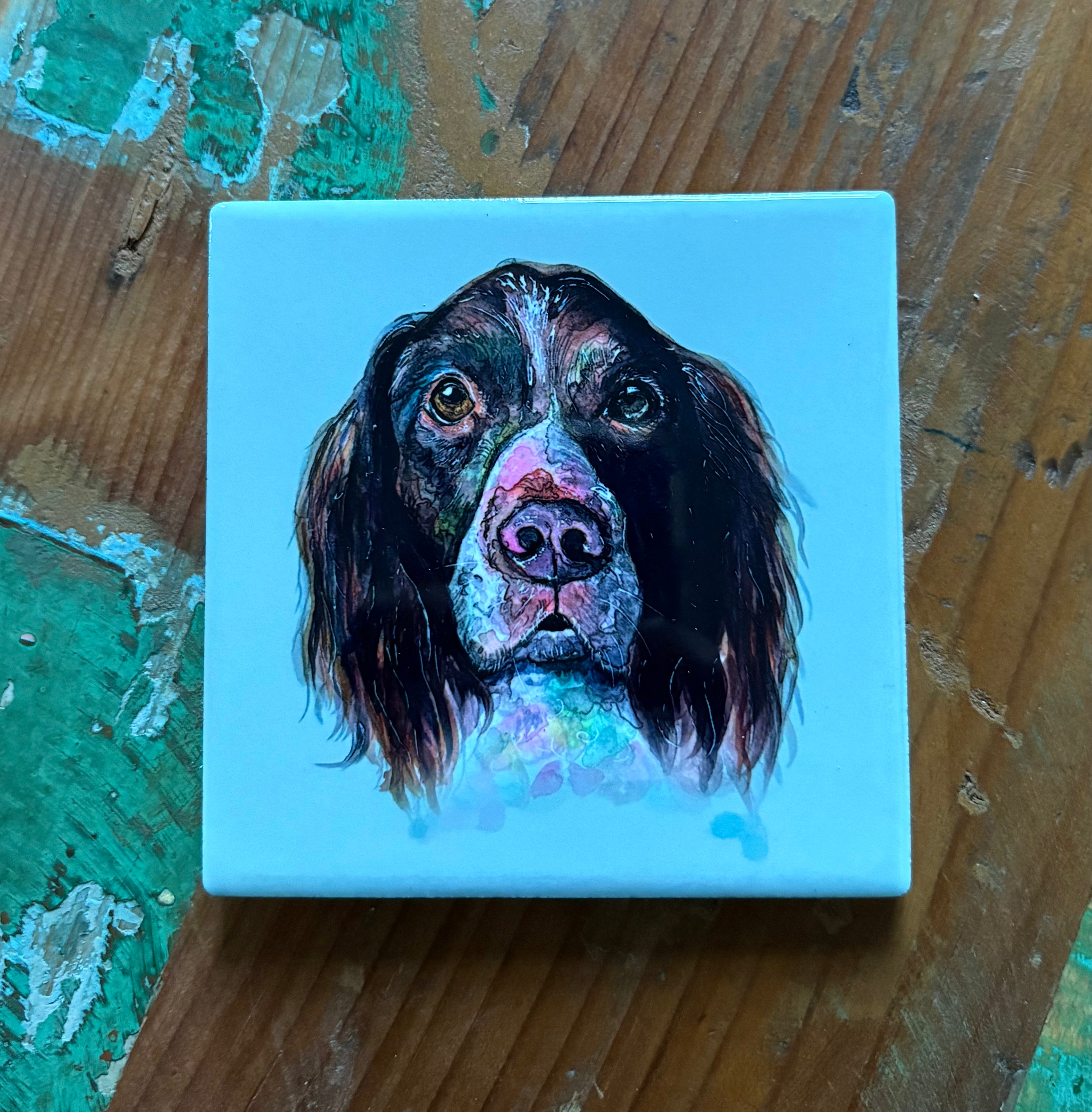 Springer Spaniel coaster - Light purple