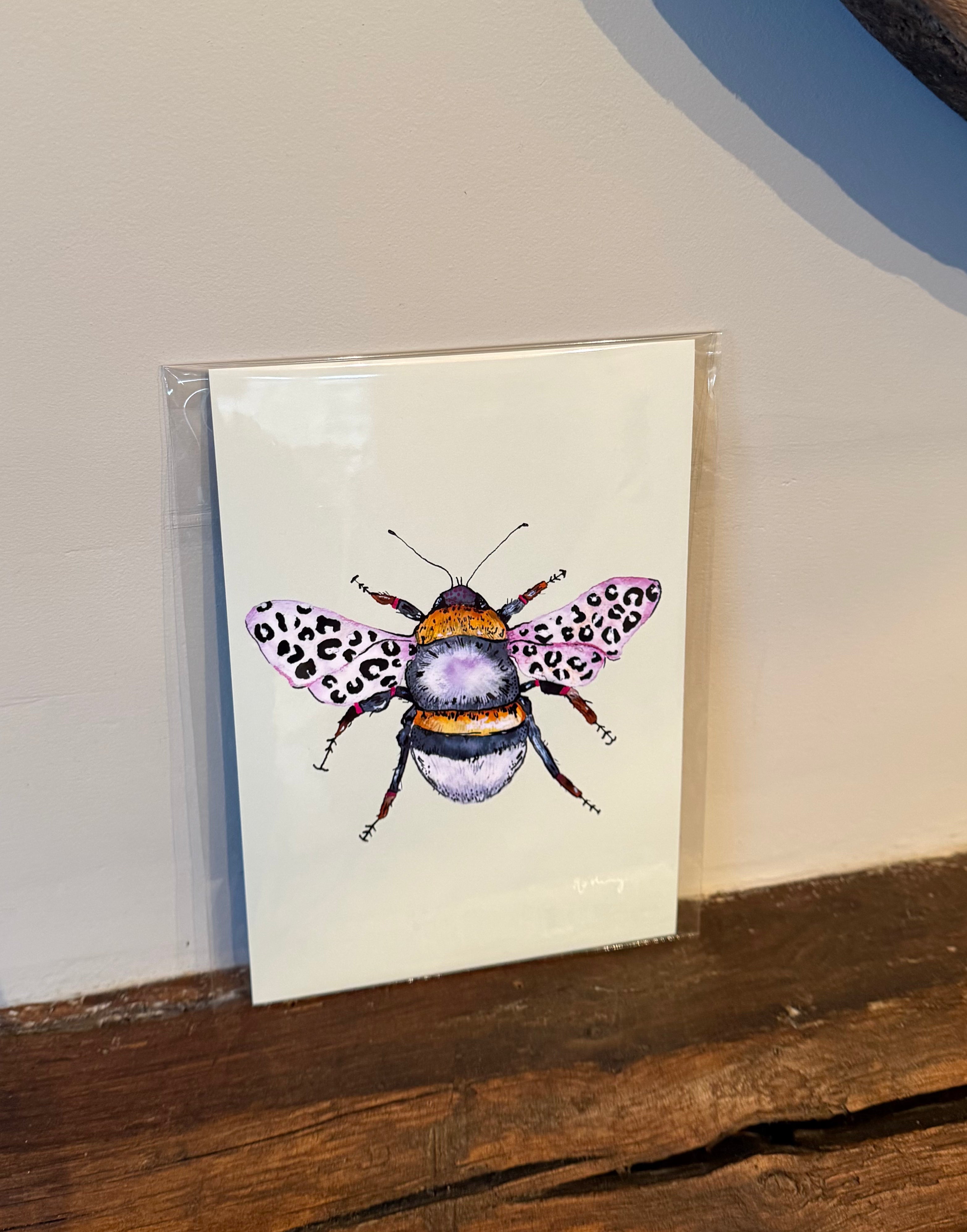 A5 Leopard Print Bee Print - Light Green