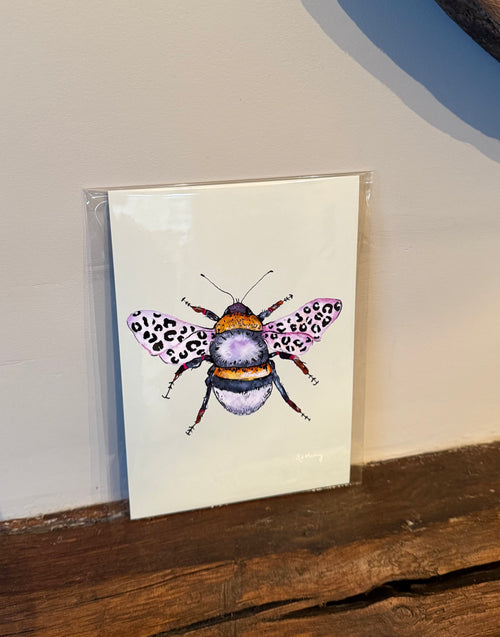 A5 Leopard Print Bee Print - Light Green