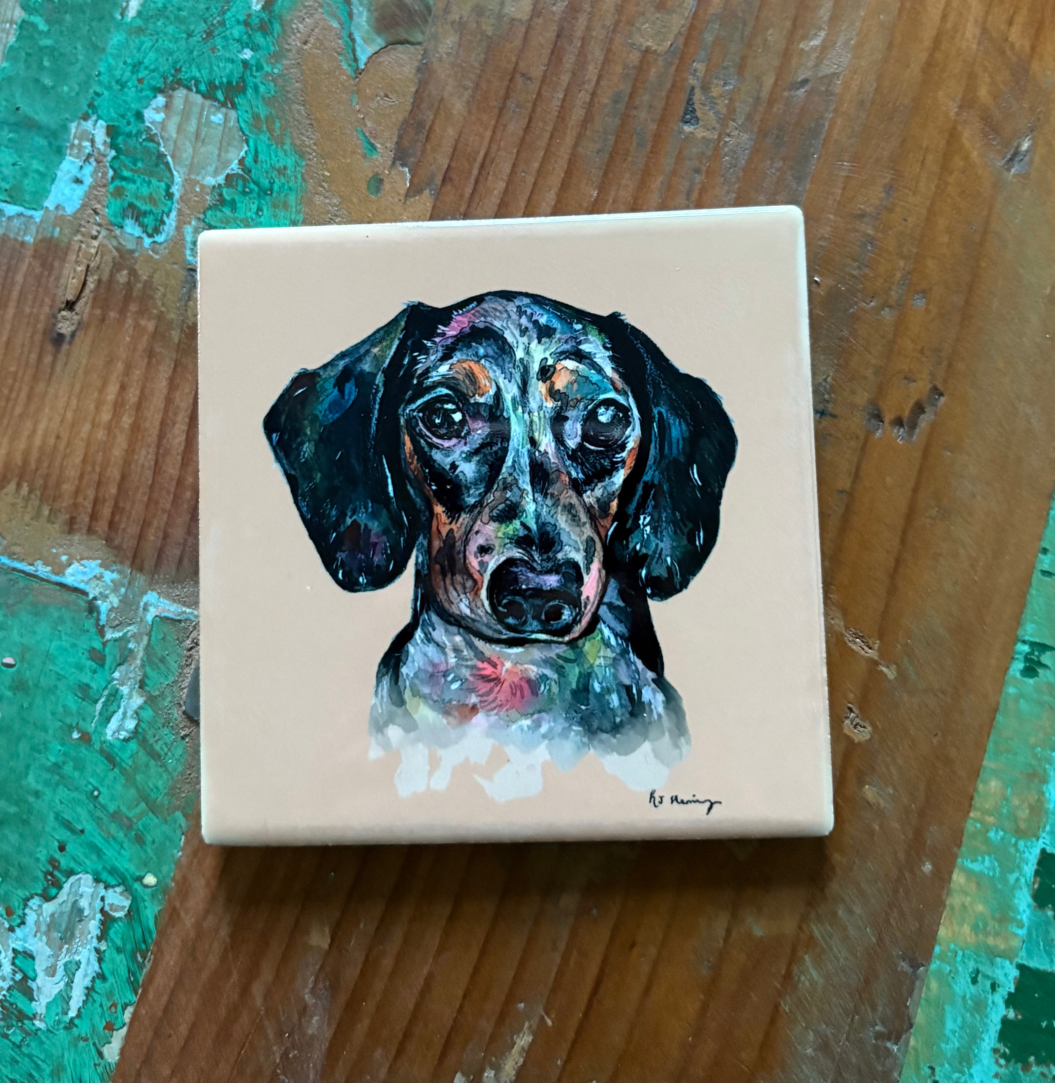 Dachshund coaster - Light Apricot