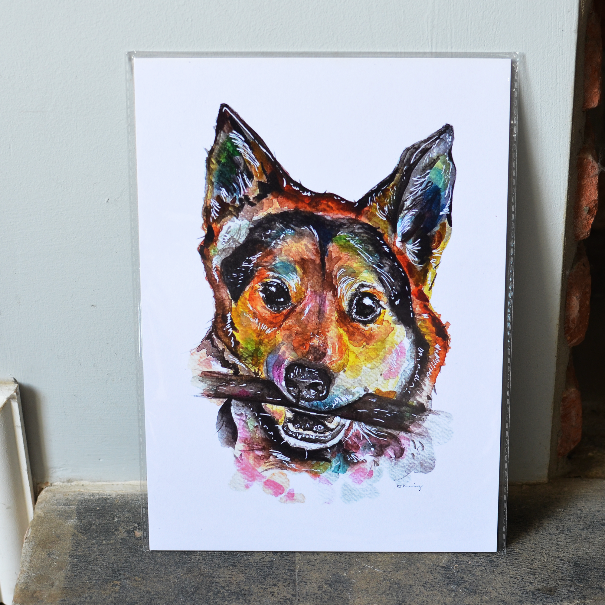 German Shepherd A4 Print