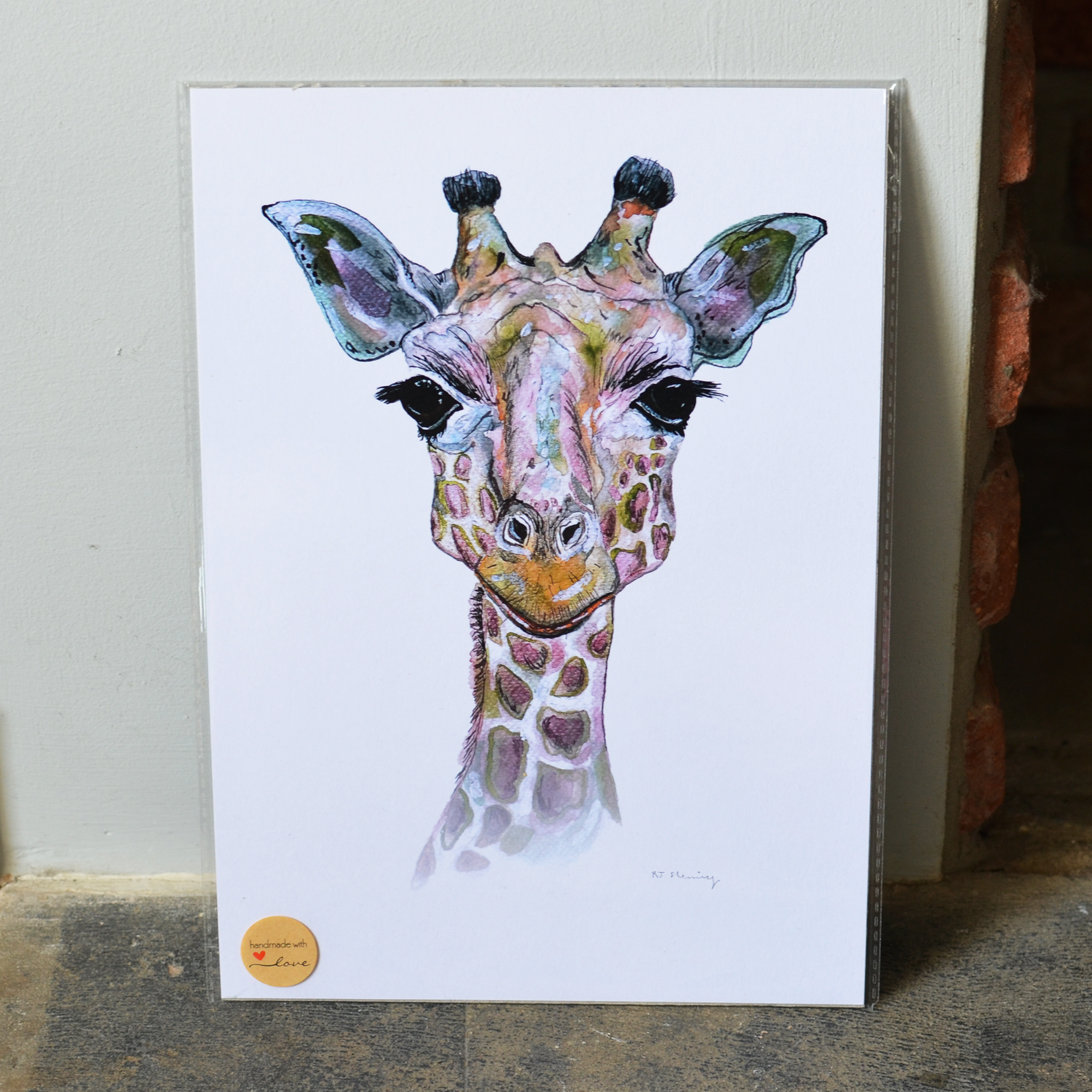 Giraffe A4 Print
