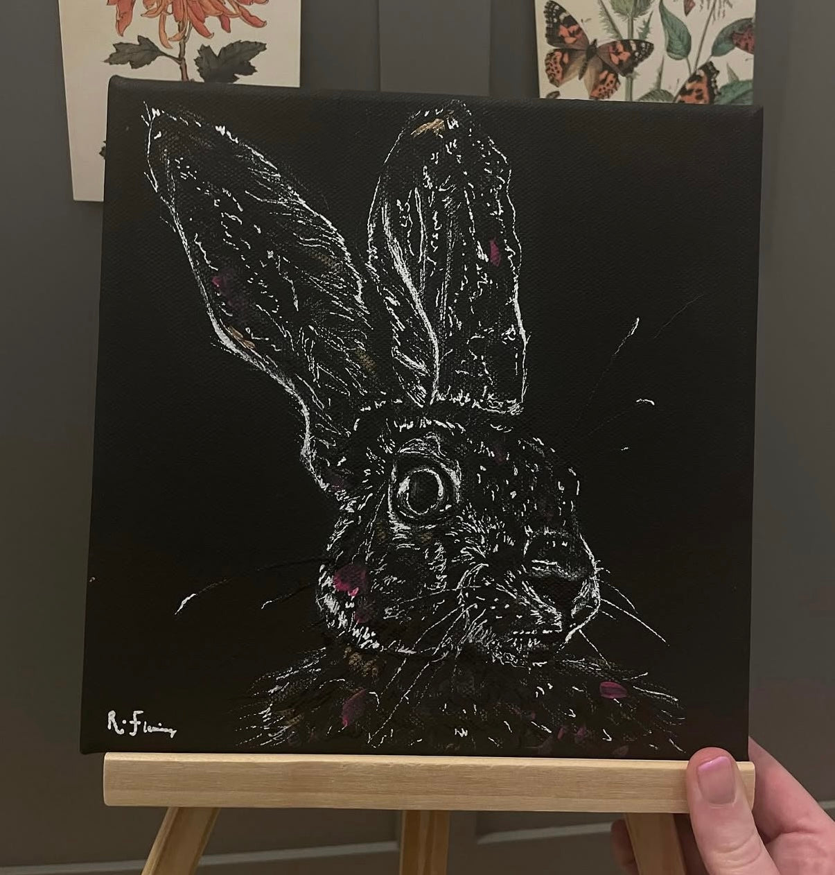 Midnight Hare #1 Original Canvas Painting
