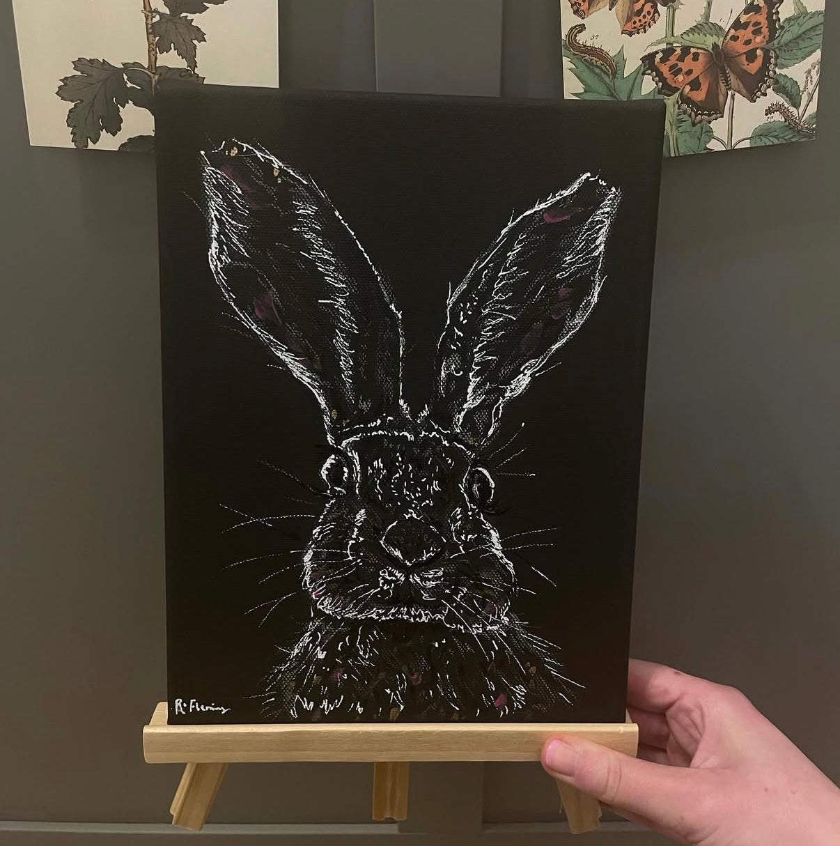 Midnight Hare #2 Original Canvas Painting