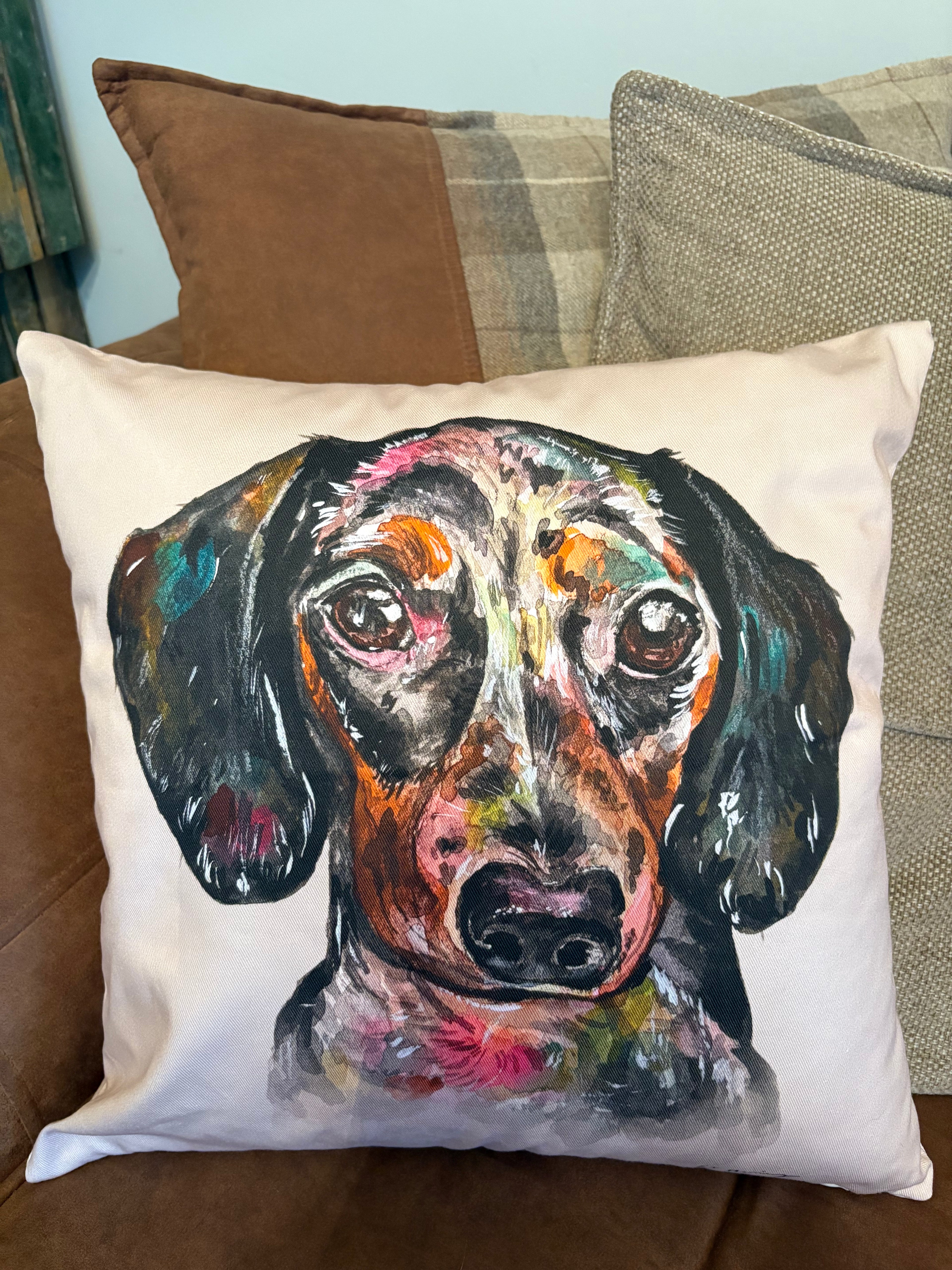 Cotton stone Dachshund cushion