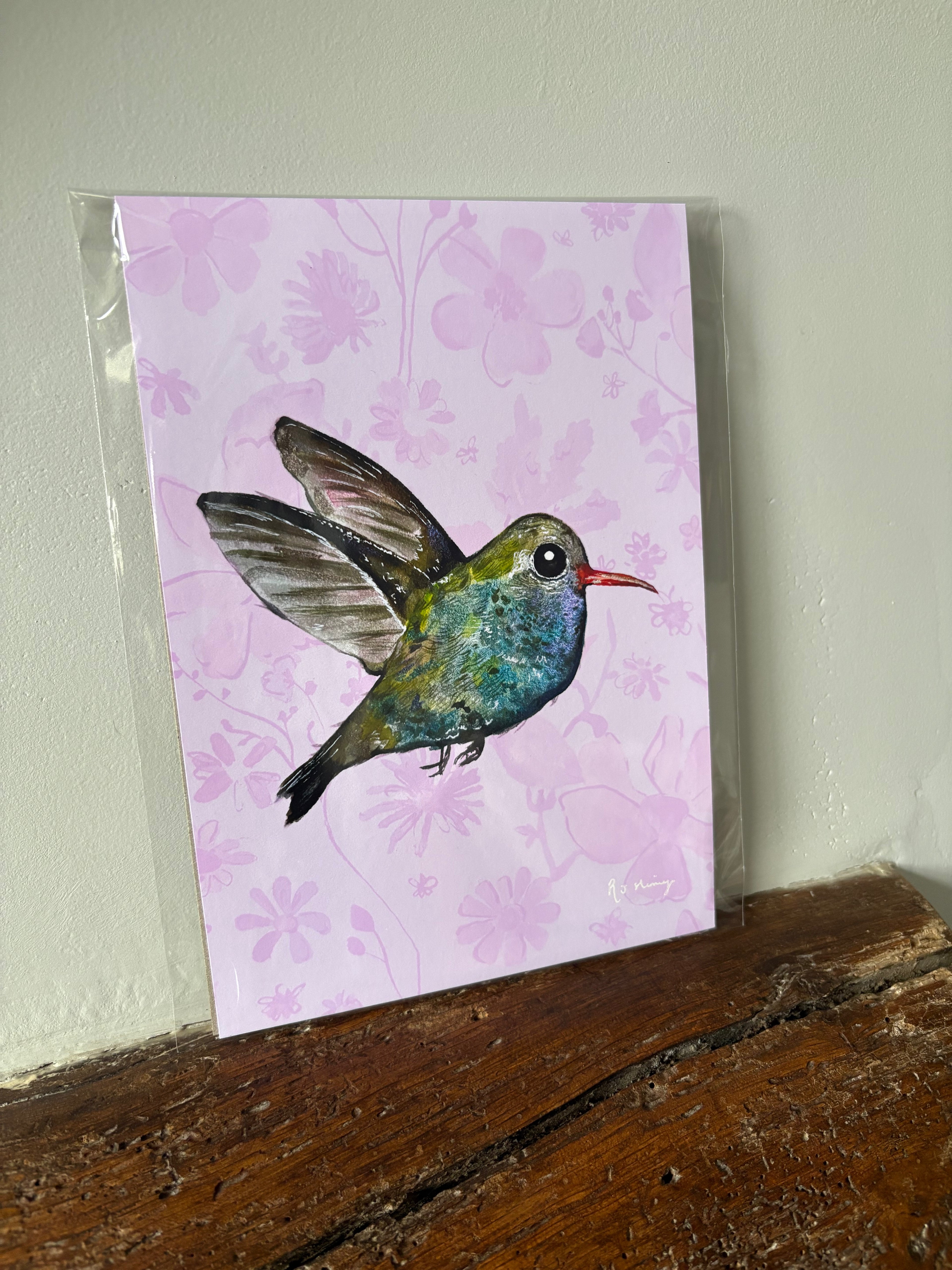 Hummingbird print - floral