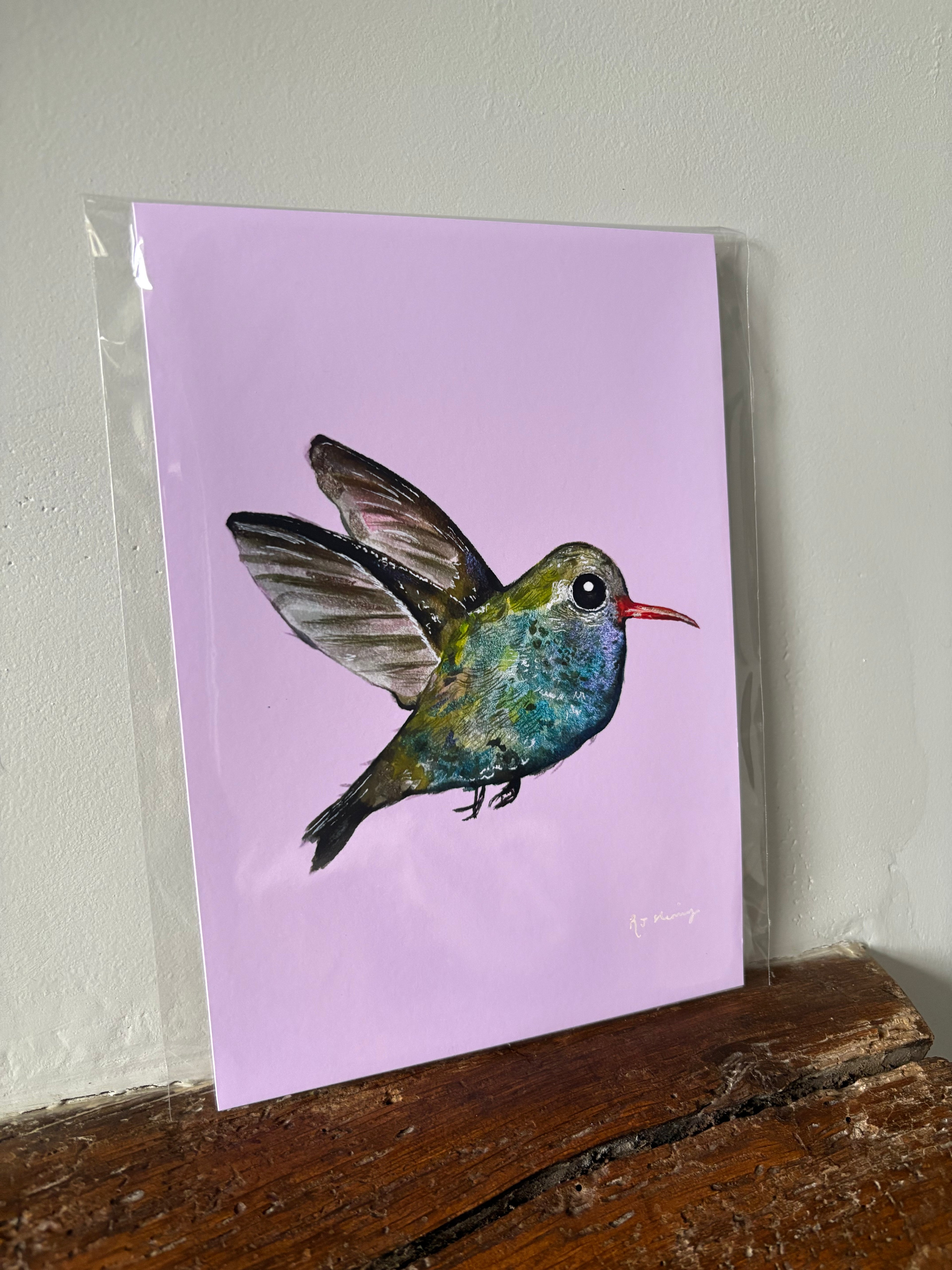 Hummingbird print - Pink