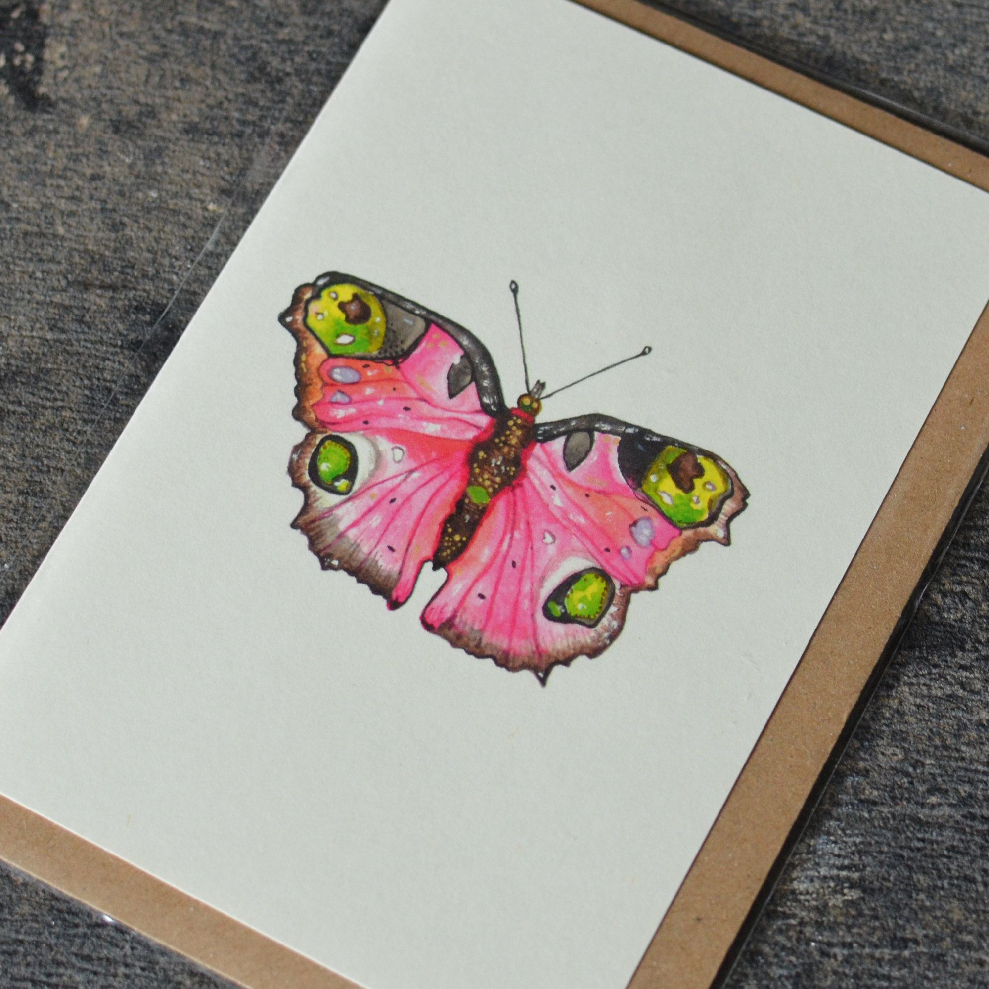 Pink Butterfly Greeting Card