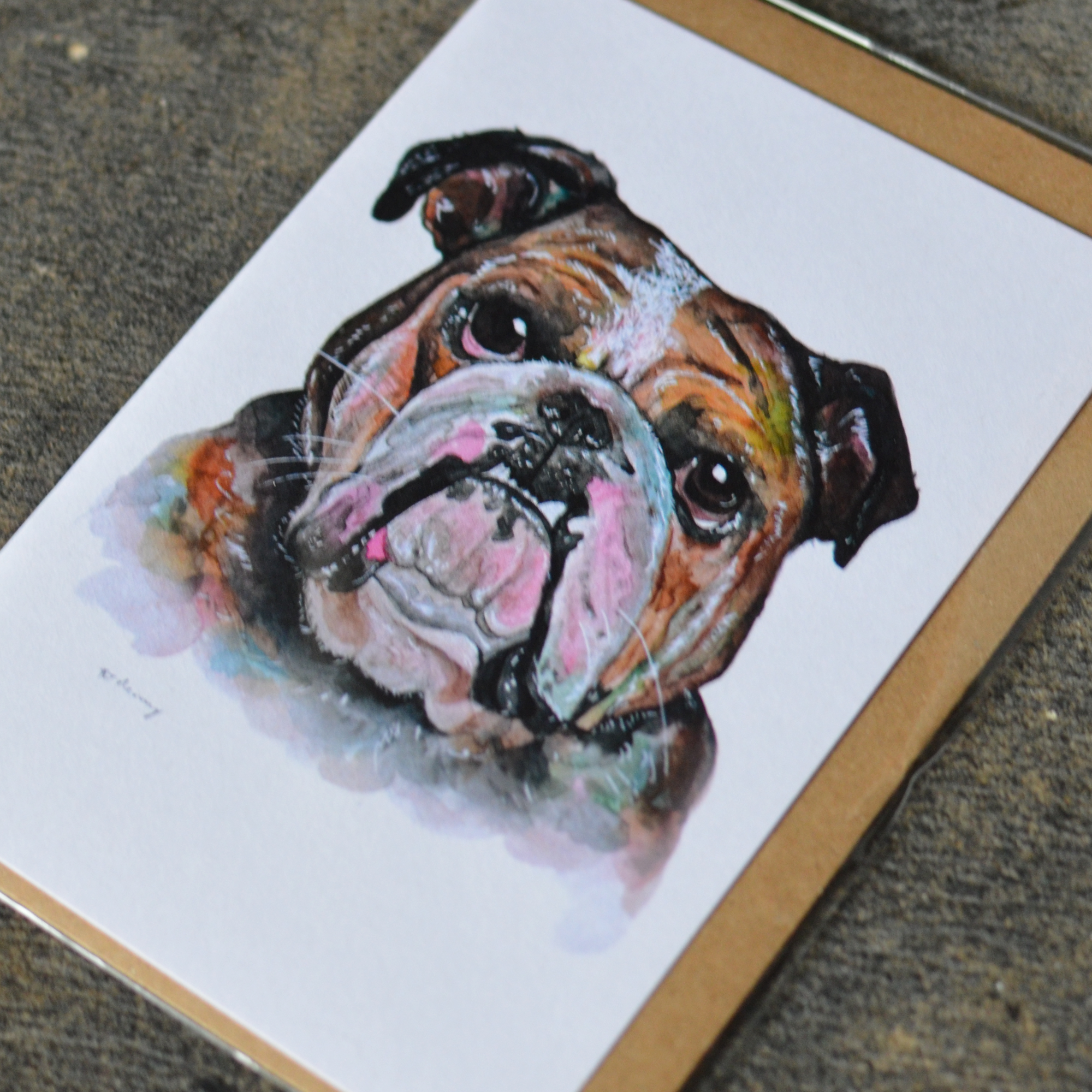 English Bulldog Greeting Card